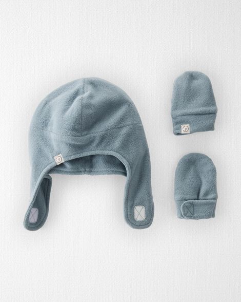 Product image 1 of Baby
2-Pack Recycled Fleece Hat and Mittens Set