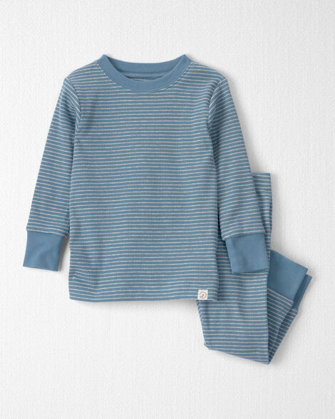 Baby 2-Piece Organic Cotton Ribbed Pajama Set in Stripes