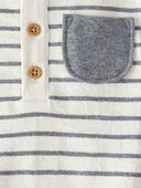 Charcoal - Baby 2-Piece Henley Tee and Shorts Set Made with Organic Cotton, Selected