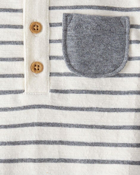  Product image 3 of Baby 2-Piece Henley Tee and Shorts Set Made with Organic Cotton