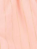 Baby Boho Button-Up Crinkle Romper - Coral