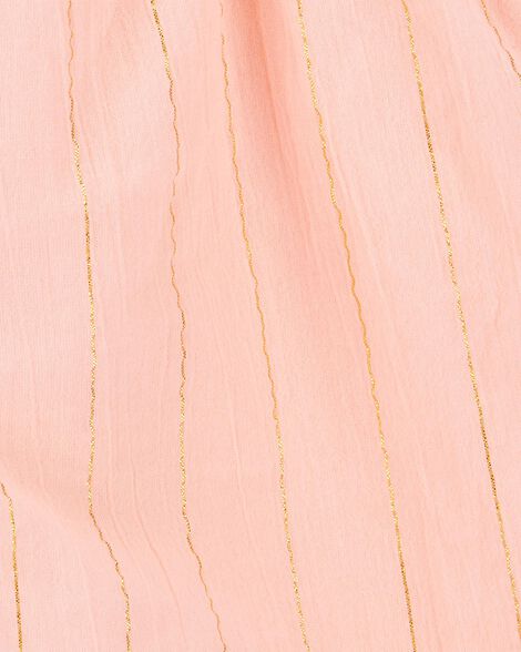 Baby Boho Button-Up Crinkle Romper - Coral