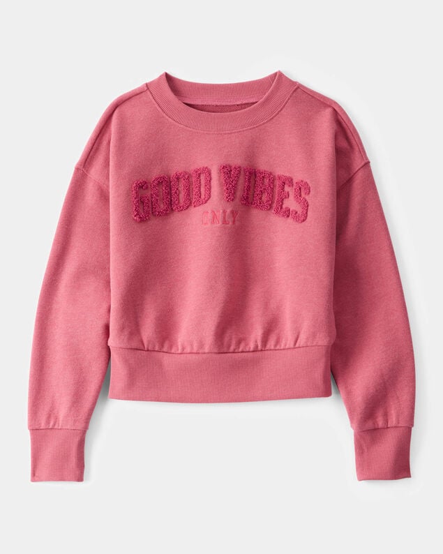 Product image 1 of Kid Oversized "Good Vibes" Sweatshirt - Pink