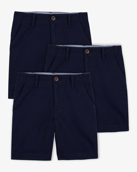 Product image 1 of Boys 3-Pack Stretch Chino Uniform Shorts - Navy