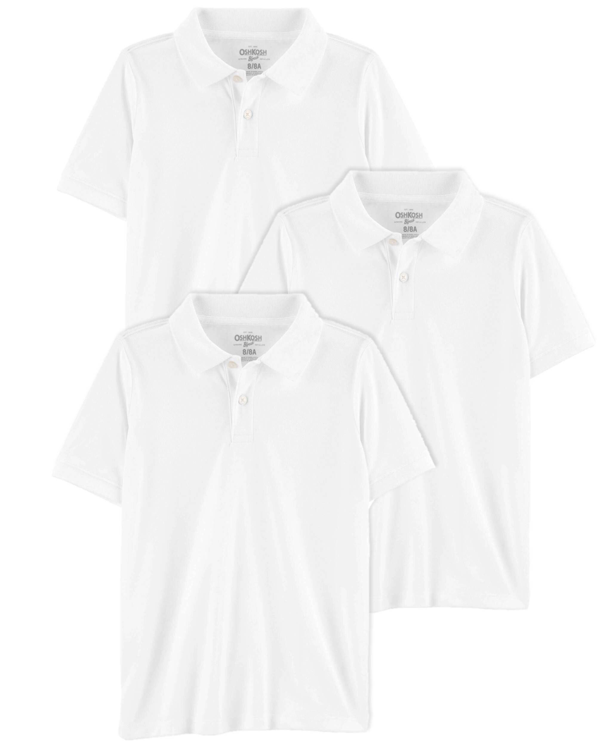 Kid 3 Pack Pique Cotton Uniform Polos Carter s