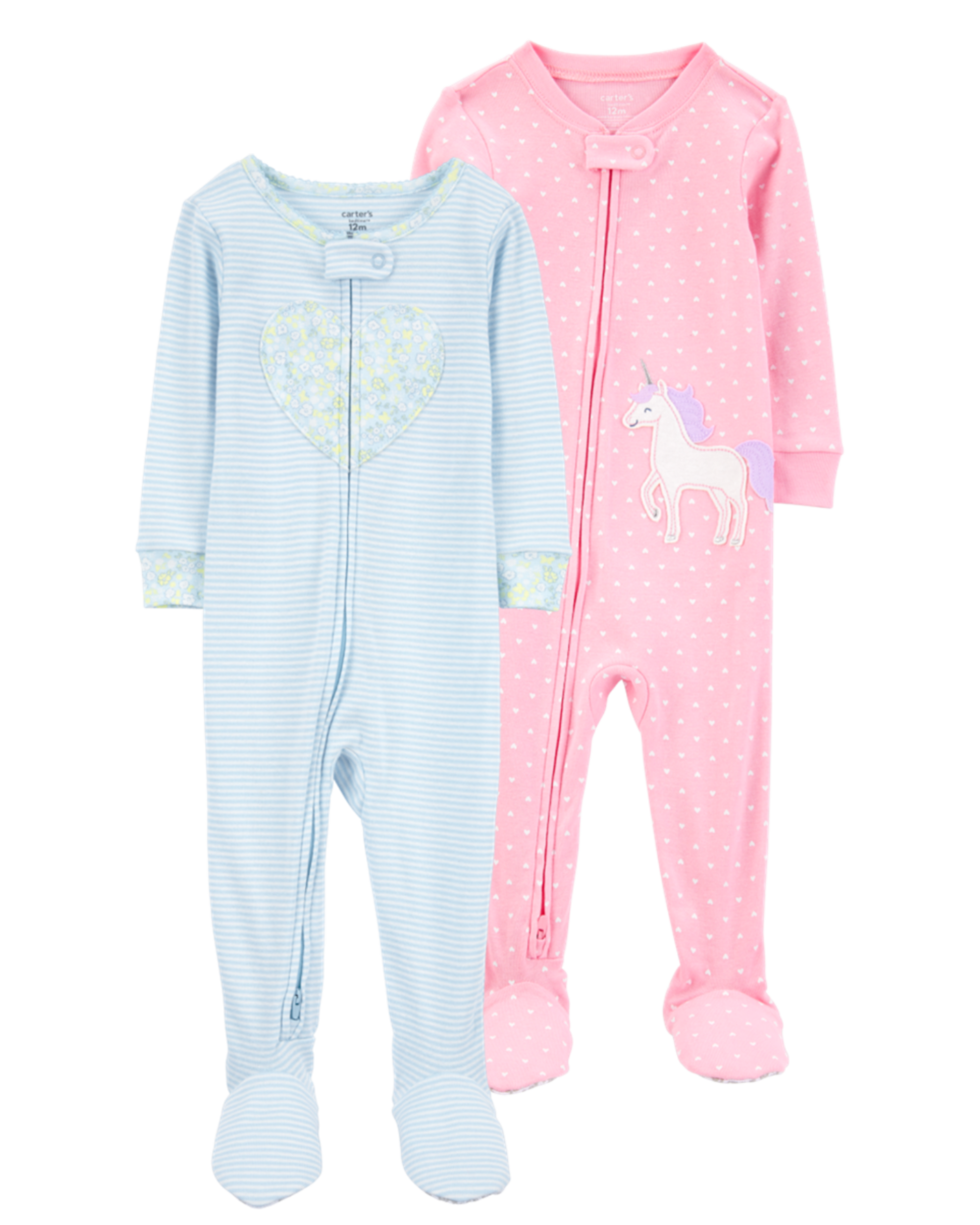 Baby 2-Pack Cotton Footie Pajamas