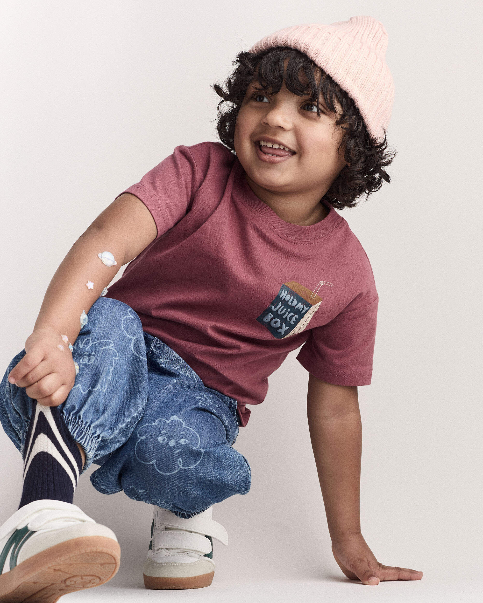 Toddler 'Hold My Juice Box' Short-Sleeve Relaxed Graphic Tee - Burgundy