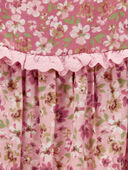 Pink - Baby Floral Print Eyelet Trim Jumpsuit, Selected
