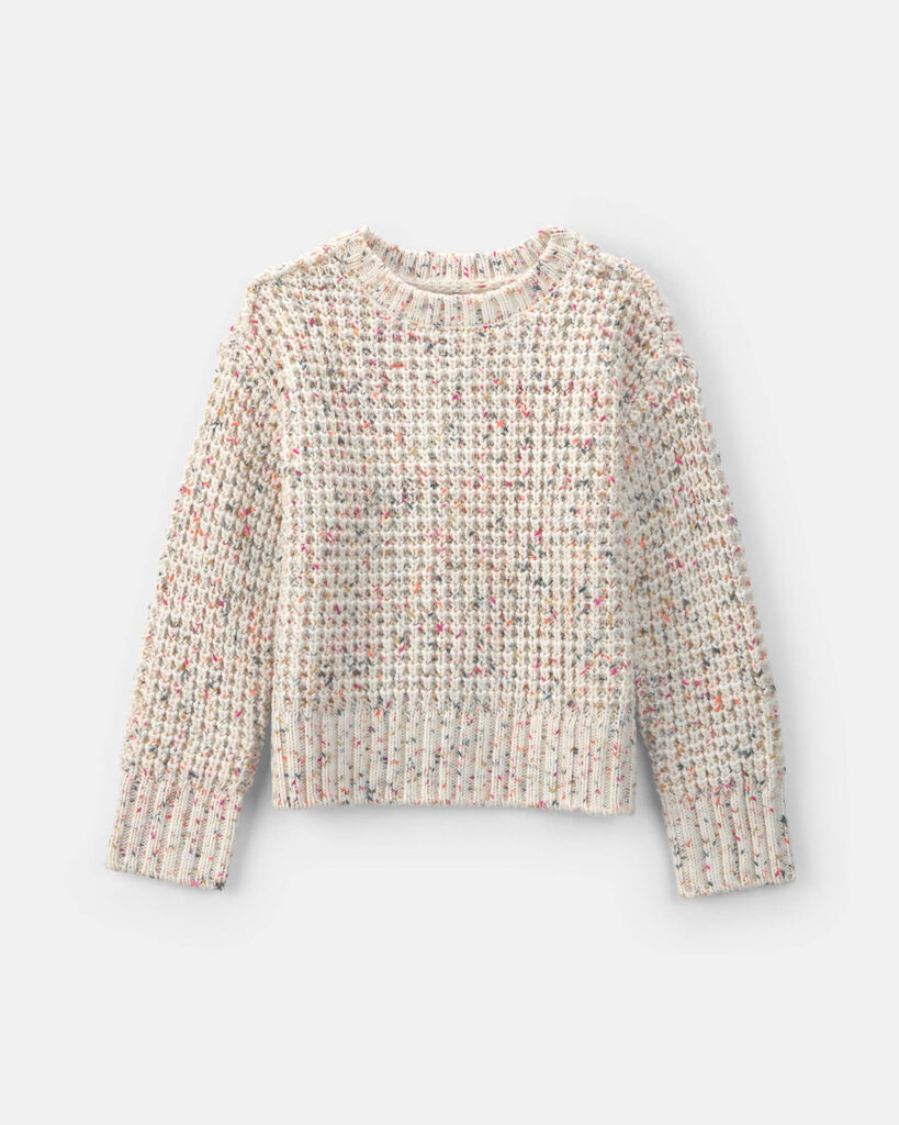 OshKosh B'gosh Girls Waffle Knit Sweater 10 Cream