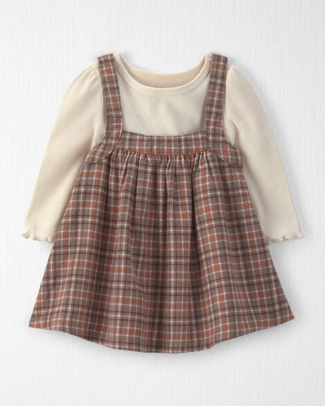 Baby Girl 2-Piece Organic Cotton Plaid Jumper Set