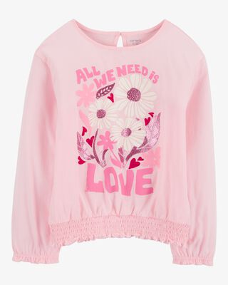 Product image 1 of Kid Girl Knit Long-Sleeve Fashion Top - Pink