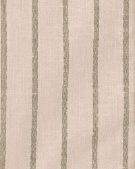 Baby 2-Piece Striped Button-Down Shirt & Drawstring Shorts Set - Khaki