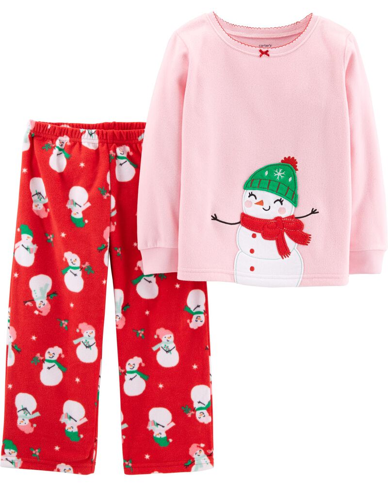 2 Piece Christmas Snowman Fleece Pjs Carters Com