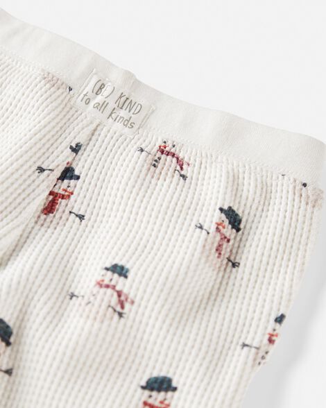  Product image 2 of Baby Waffle Knit Set Made with Organic Cotton in Snowman Print
