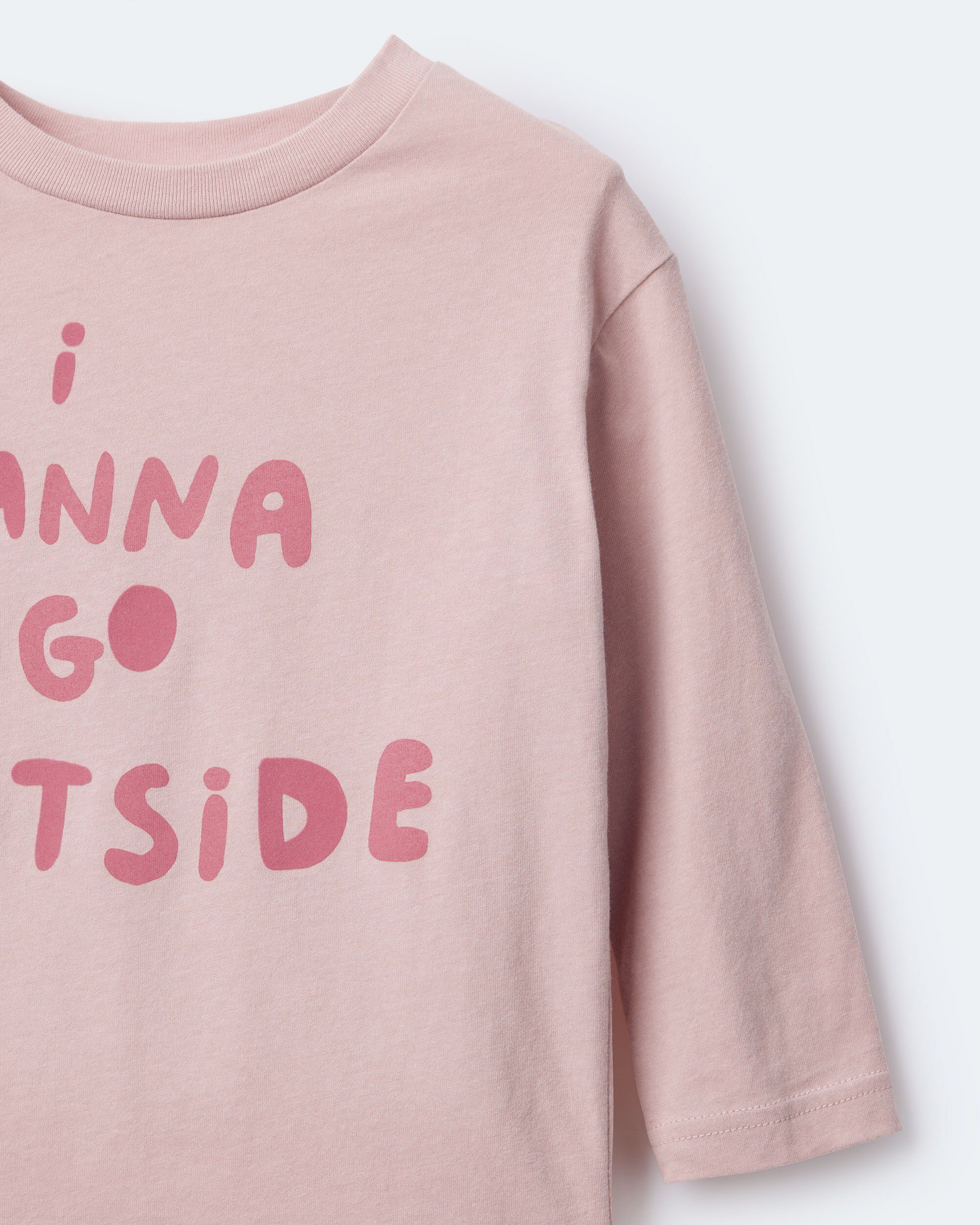 t♡ Toddler Girl 'I Wanna Go Outside' Long-Sleeve Relaxed