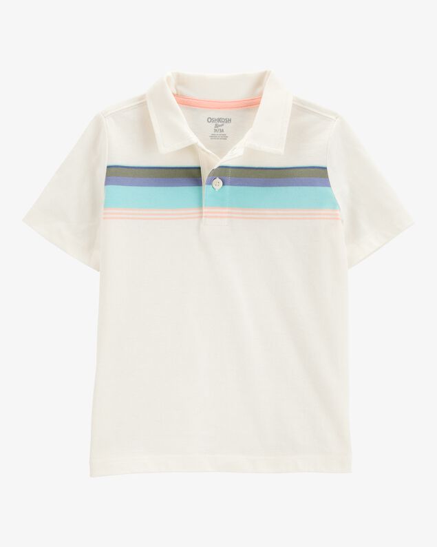 Product image 1 of Toddler Striped Short-Sleeve Polo - Cream