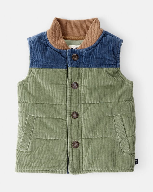Product image 1 of Baby Boy Corduroy Sleeveless Puffer Vest - Green