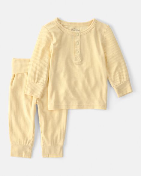 baby 2-piece purelysoft long-sleeve top & pant set - yellow