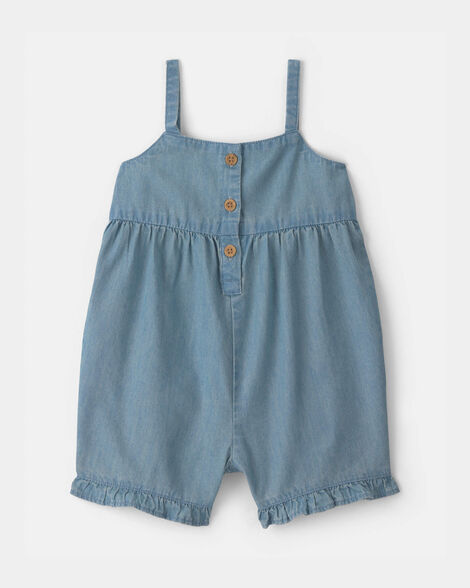 baby girl chambray sleeveless romper
