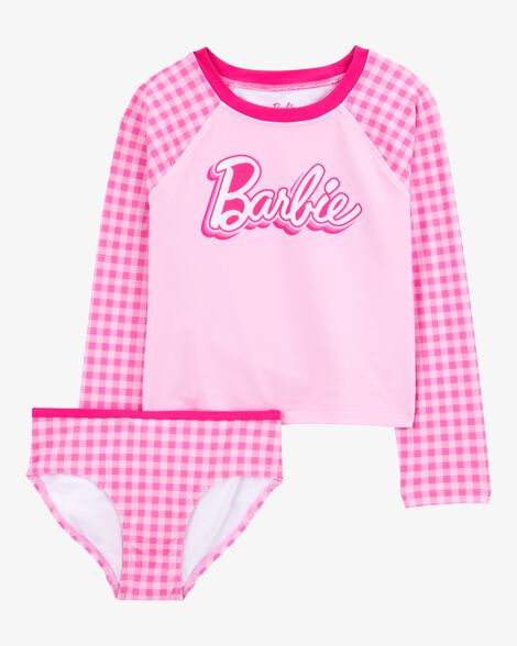  Product image 1 of Kid Barbie™ 2-Piece Rashguard Swimsuit Set - Pink