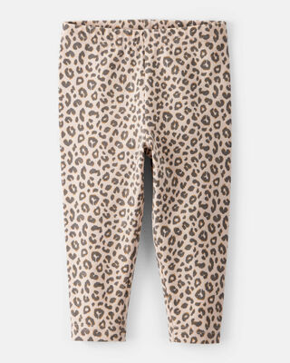 Product image 1 of Baby Girl Cotton Leopard Stretch Leggings - Brown