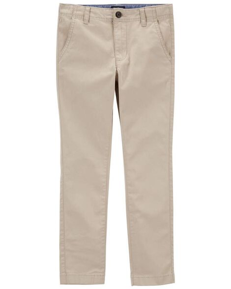 Boys Husky Fit Stretch Chino Pants - Khaki