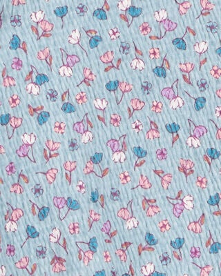 Product image 2 of Kid Floral Gauze Long-Sleeve Button-Up Top - Blue