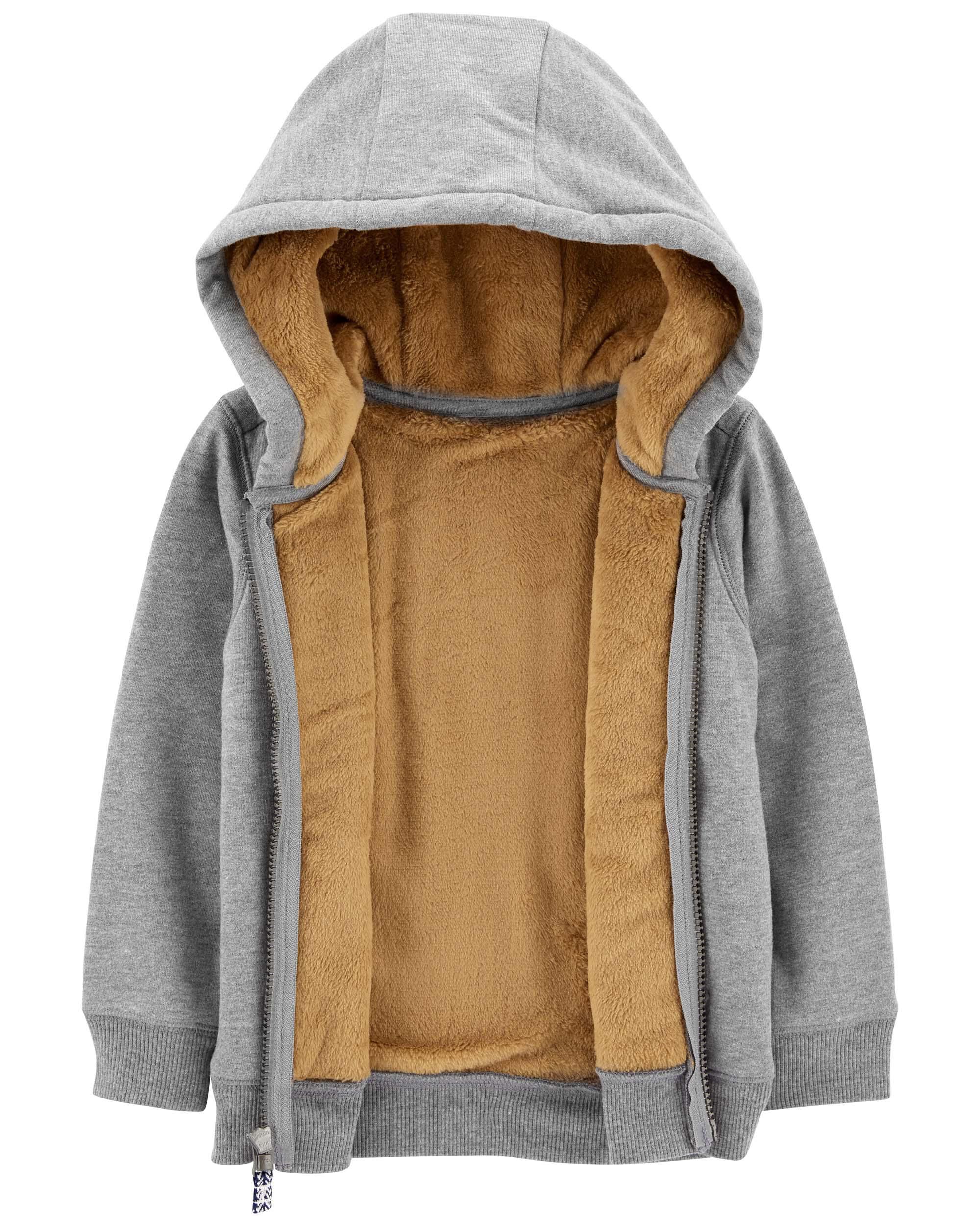 Sherpa lined hoodie toddler boy top