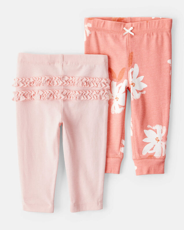 Product image 1 of Baby 2-Pack Pull-On Pants - Pink/Floral
