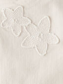 Cream - Baby Embroidered Stretch Denim Wide Leg Jeans - Cream, Selected