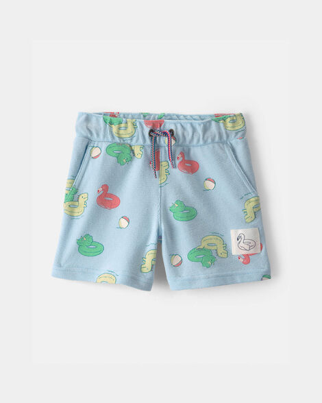 toddler boy pool floatie pull-on shorts - blue