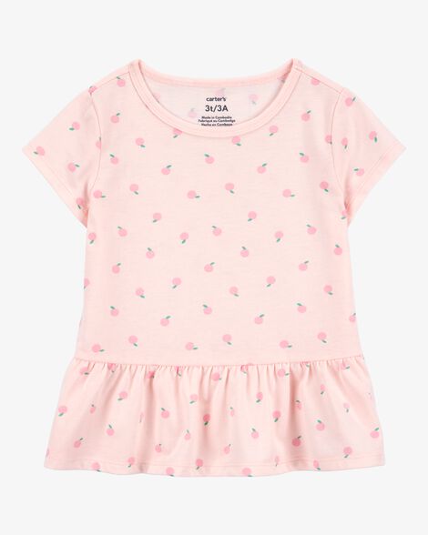 Product image 1 of Toddler Orange Print Short-Sleeve Fashion Top - Pink
