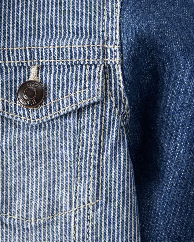 Product image 2 of Baby Boy Baby Vintage Inspired Hickory Denim Jacket - Medium Wash