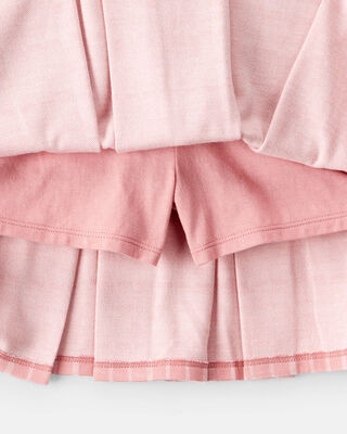 Product image 2 of Kid Plaid Pleated Pull-On Skort - Pink