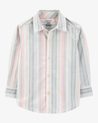 Product image 1 of Toddler Striped Woven Long-Sleeve Button-Down Shirt