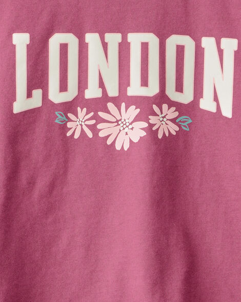 Product image 5 of Kid 2-Piece London Short-Sleeve Top & Skirt Set - Pink