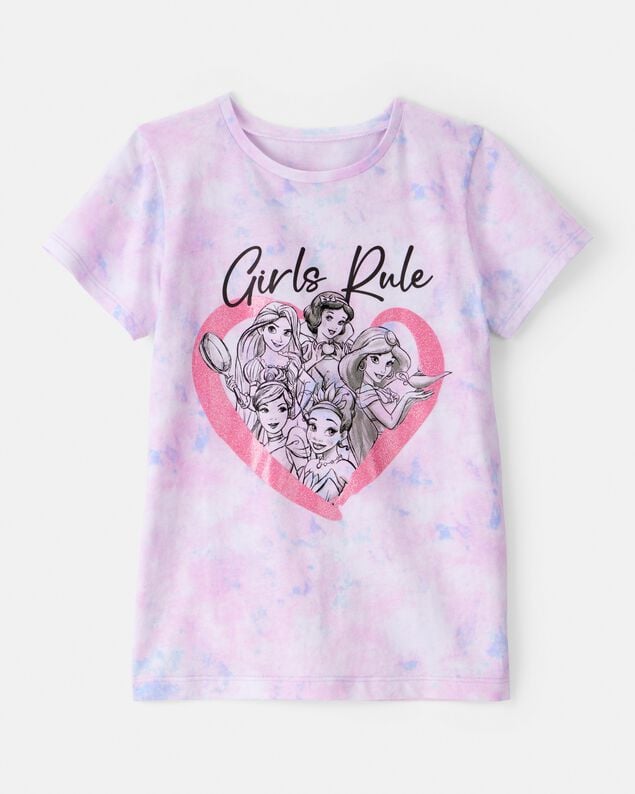 Product image 1 of Girls Disney© Princess Girls Rule Tie-Dye Short-Sleeve Graphic Tee - Purple/Pink