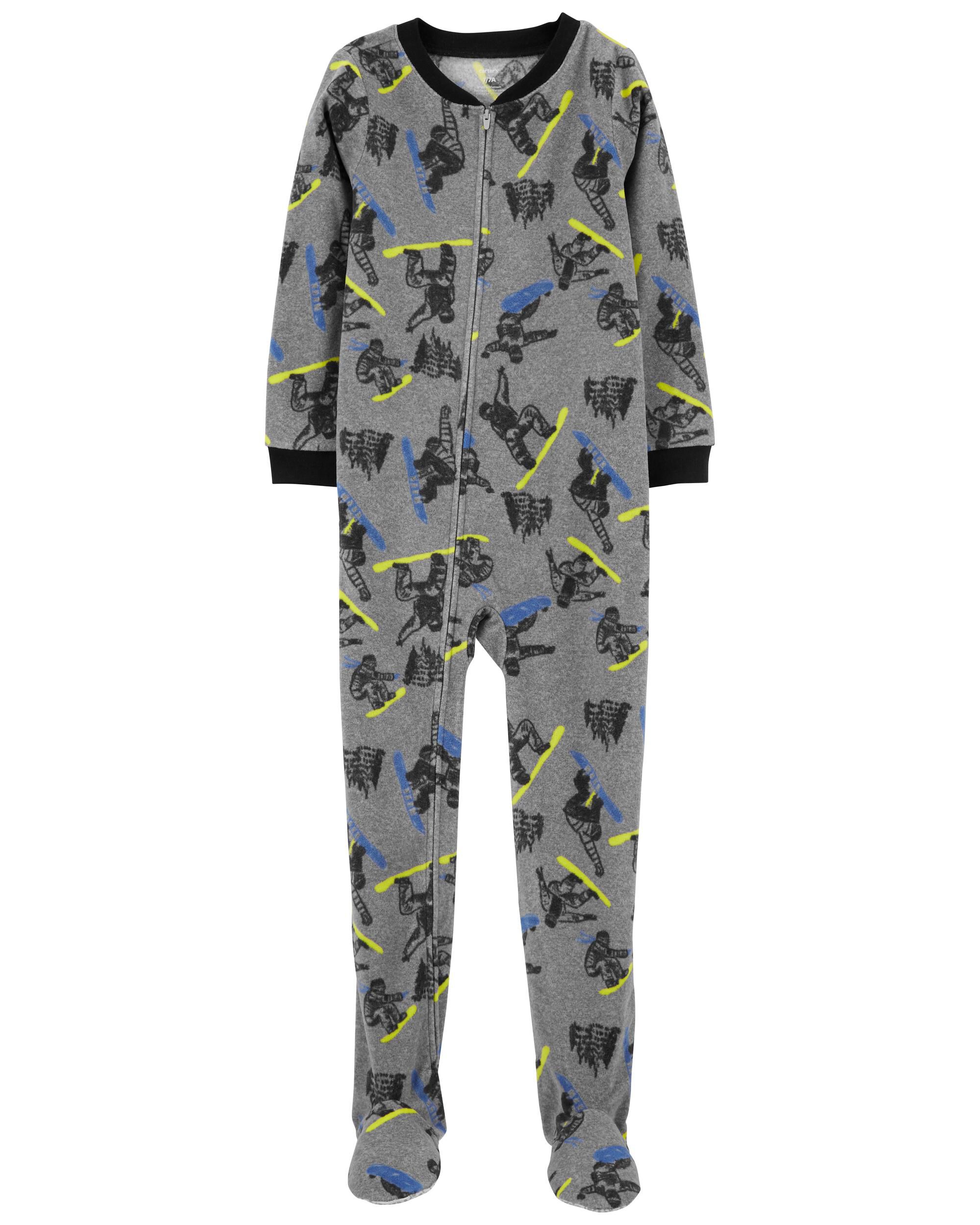 Kid 1 Piece Snowboard Fleece Footie Pajamas Carter s Carter s