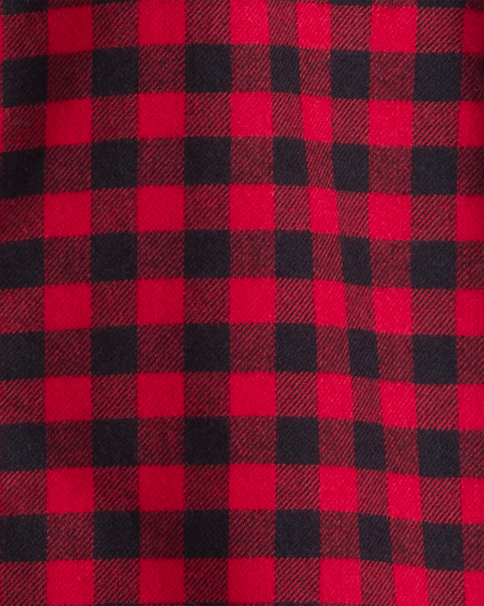 Toddler Boy Buffalo Check Cotton Long-Sleeve Button-Down Shirt - Red