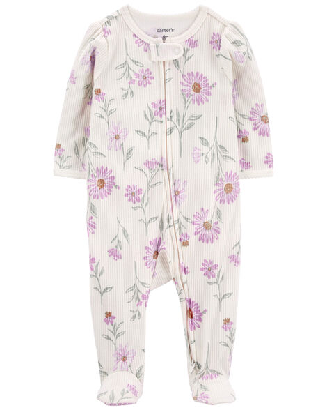 Baby Floral 2-Way Zip Thermal Sleep & Play Pajamas