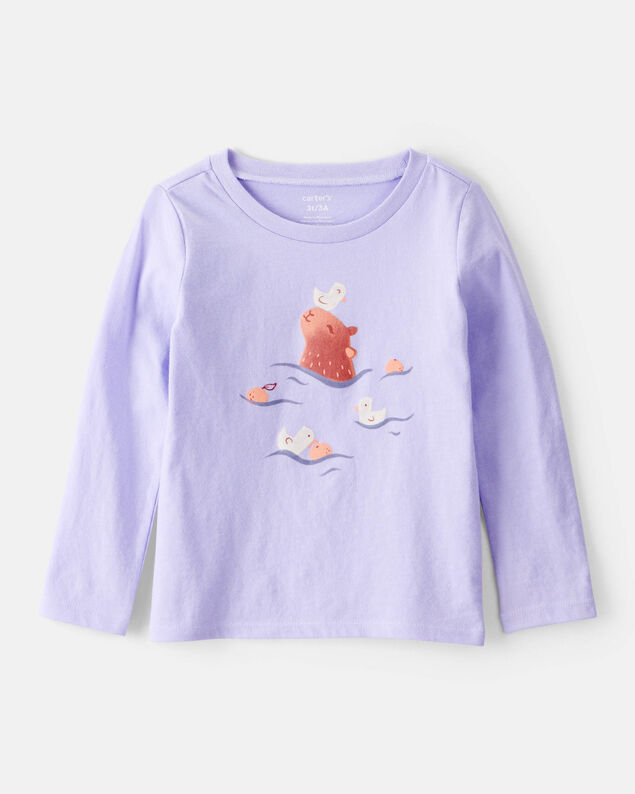 Product image 1 of Toddler Girl Cabybara Long-Sleeve Graphic Tee - Purple