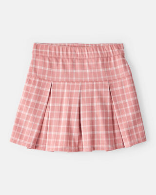 Product image 1 of Kid Plaid Pleated Pull-On Skort - Pink