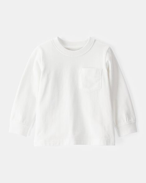 long-sleeve pocket tee - white