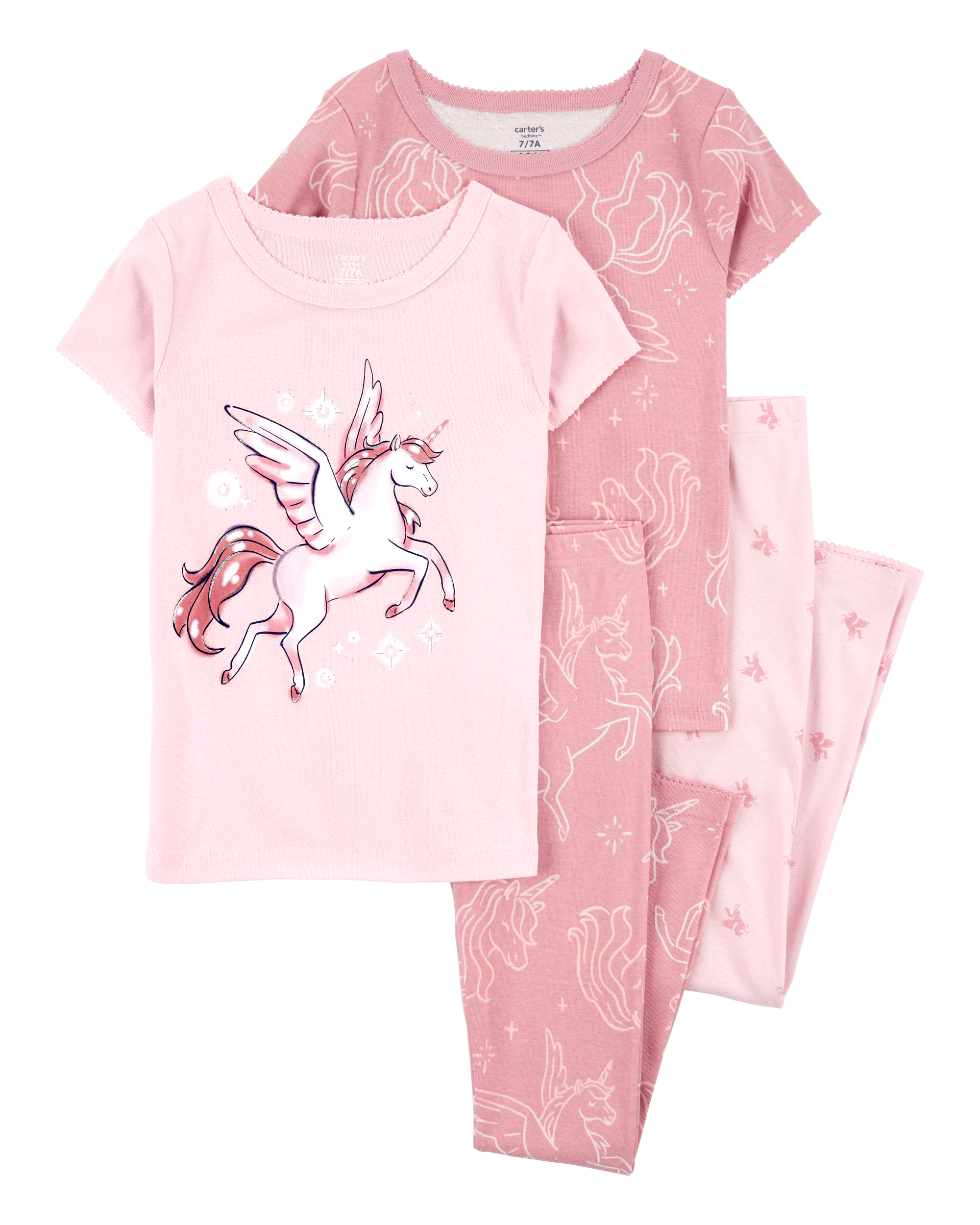 Kid 4-Piece Unicorn Cotton Pajamas