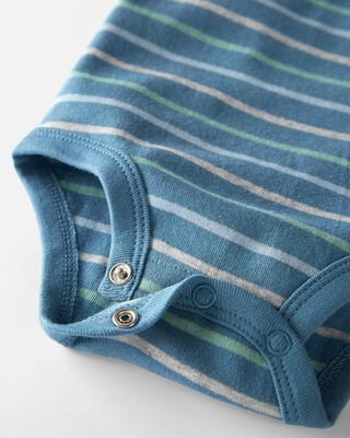 Product image 2 of Baby Organic Cotton Rib 3-Pack Wildlife & Striped Bodysuits