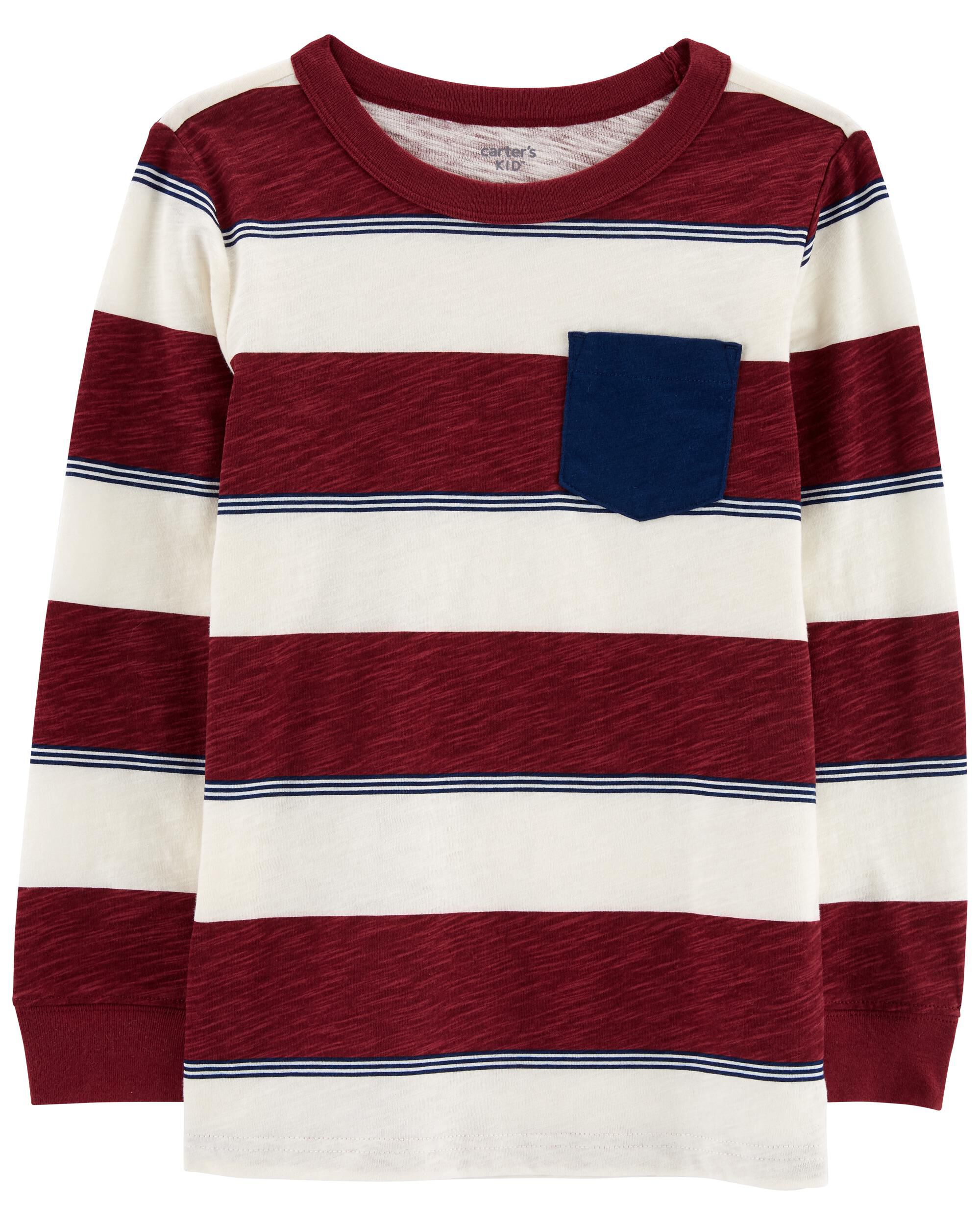 Red/White Kid Striped French Terry 