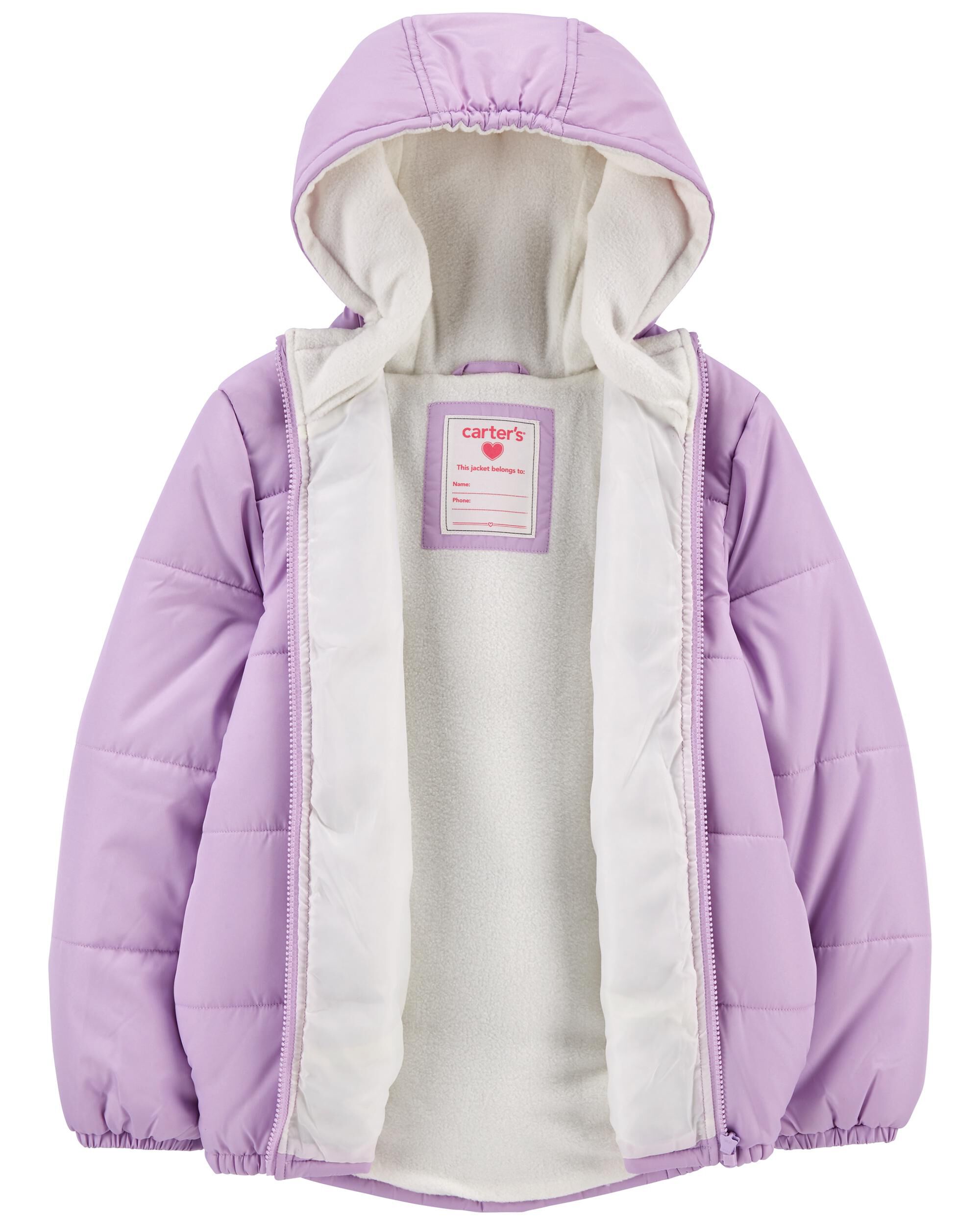 Carter's Infant Girls Violet Parka Outerwear Jacket Size 12M 18M 24M 