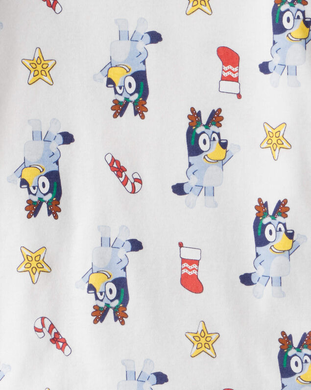 Product image 2 of Toddler Bluey™ Print 100% Cotton Long-Sleeve Snug Fit 2-Piece Pajamas - White