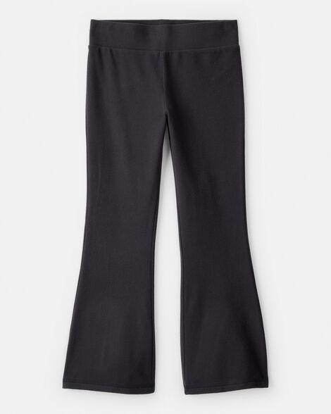 girls microfleece flare pants - black