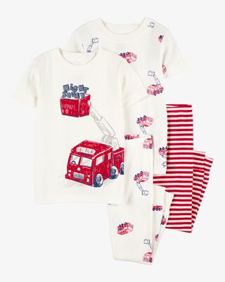Product image 1 of Toddler 4-Piece Fire Truck Cotton Pajamas